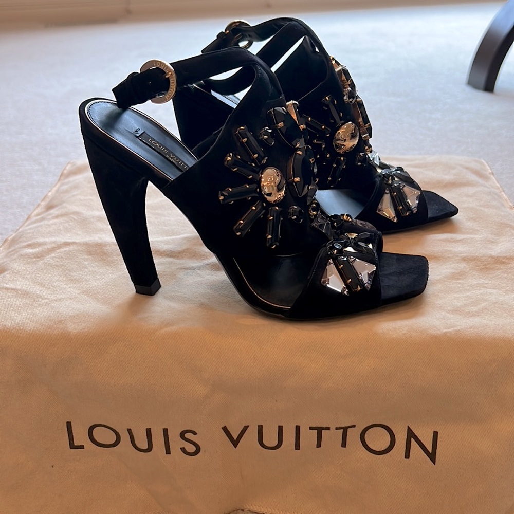 Black and Gold Louie Vuitton Heels